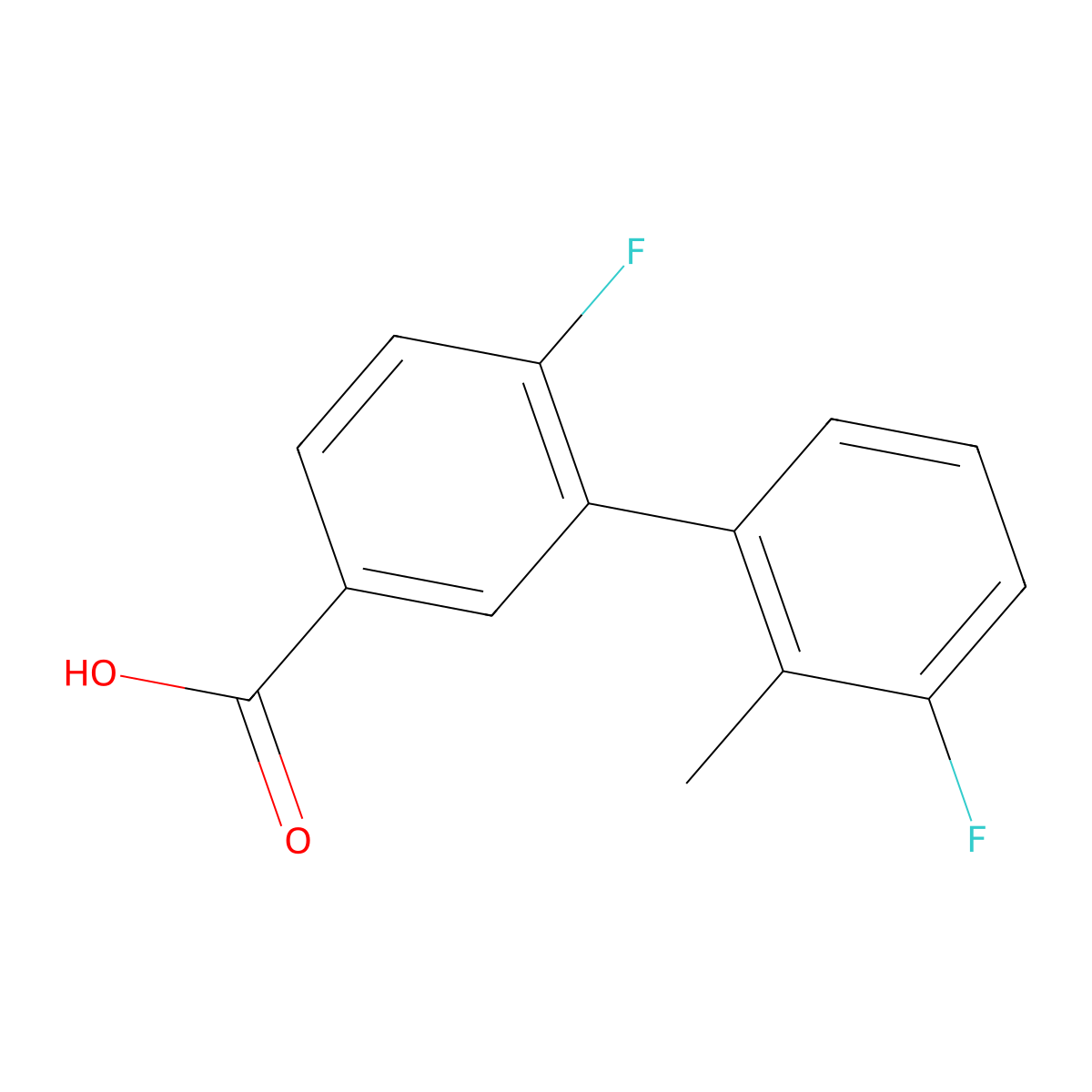 4-Fluoro-3-(3-fluoro-2-methylphenyl)benzoic acid molecular structure, CAS 1261904-66-8