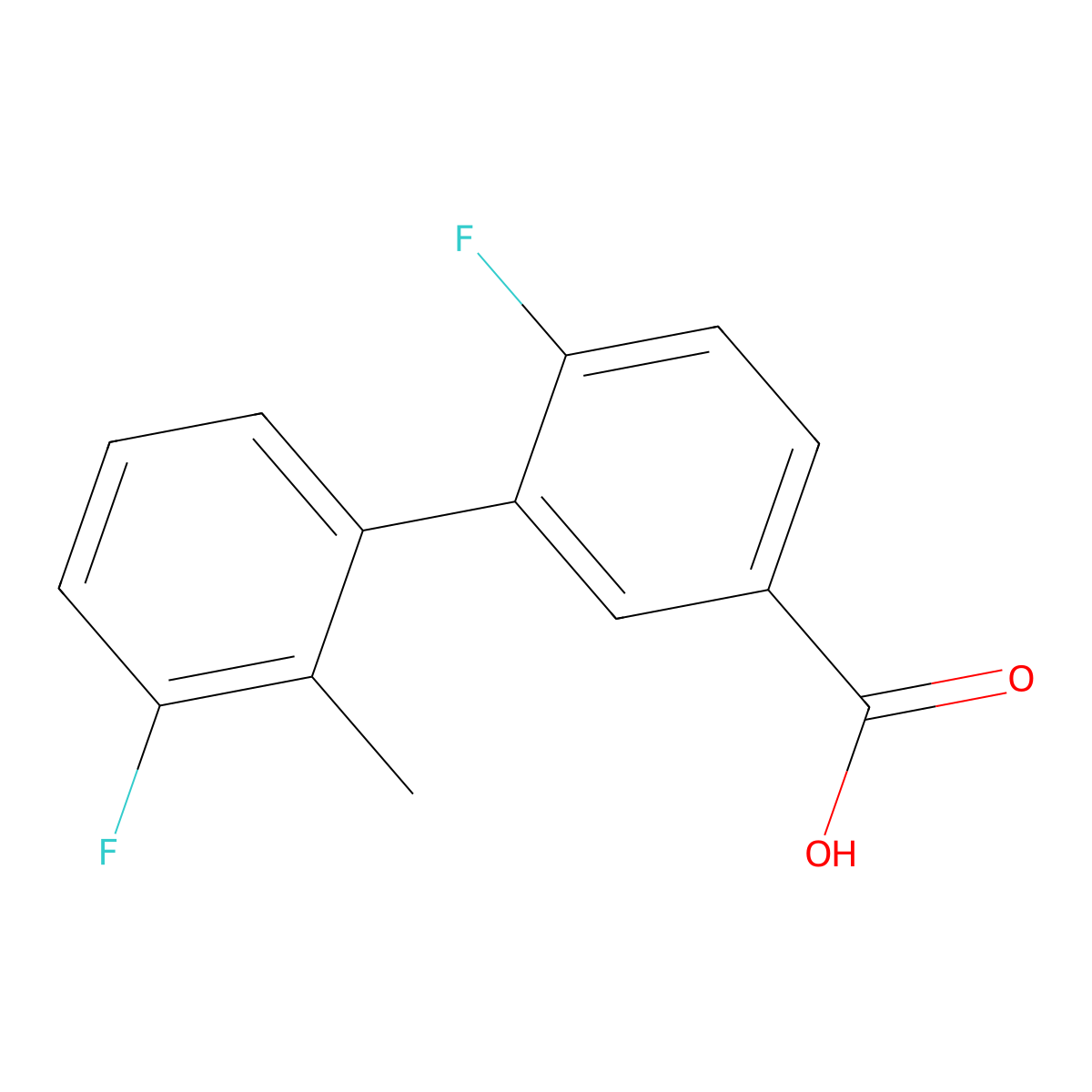 4-Fluoro-3-(3-fluoro-2-methylphenyl)benzoic acid molecular structure, CAS 1261904-66-8