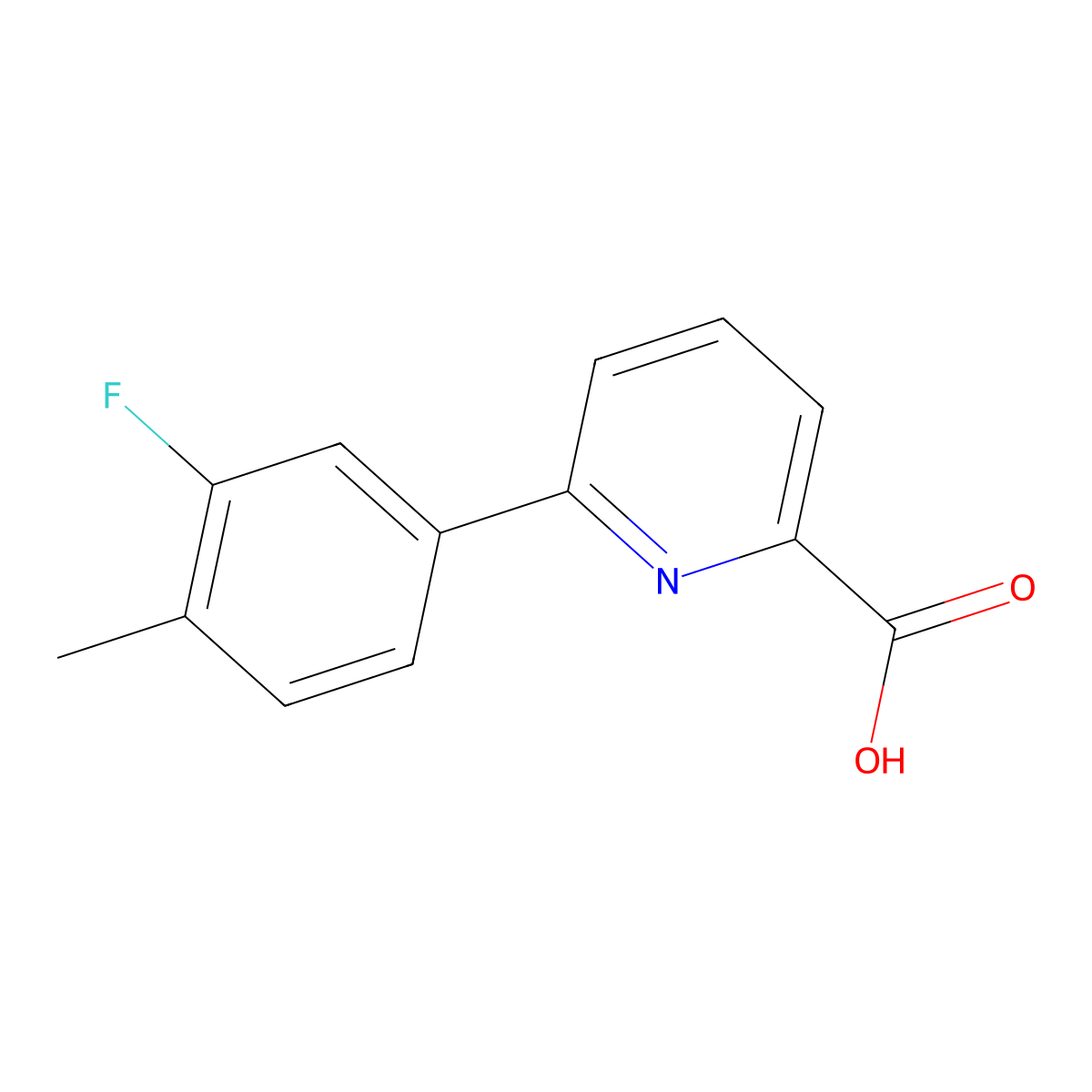 6-(3-Fluoro-4-methylphenyl)picolinic acid molecular structure, CAS 1261904-70-4