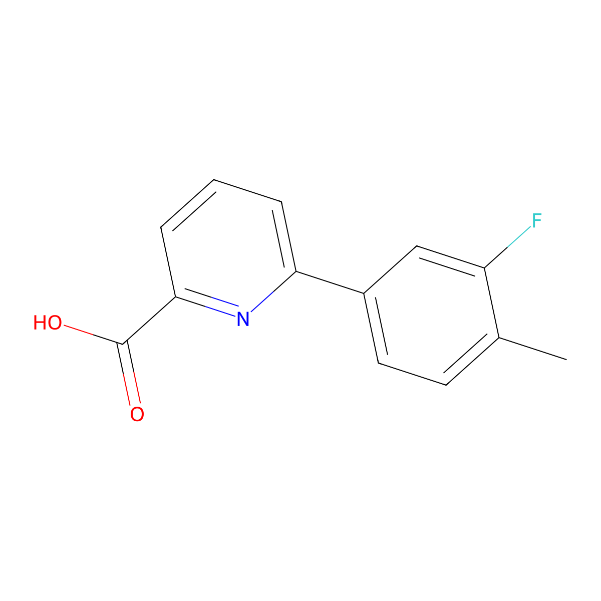 6-(3-Fluoro-4-methylphenyl)picolinic acid molecular structure, CAS 1261904-70-4