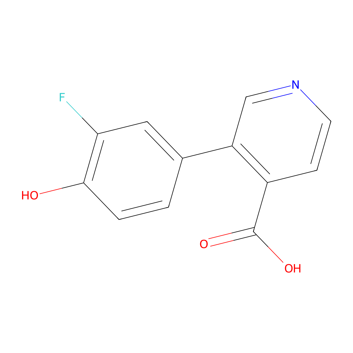 3-(3-Fluoro-4-hydroxyphenyl)pyridine-4-carboxylic acid molecular structure, CAS 1261904-82-8