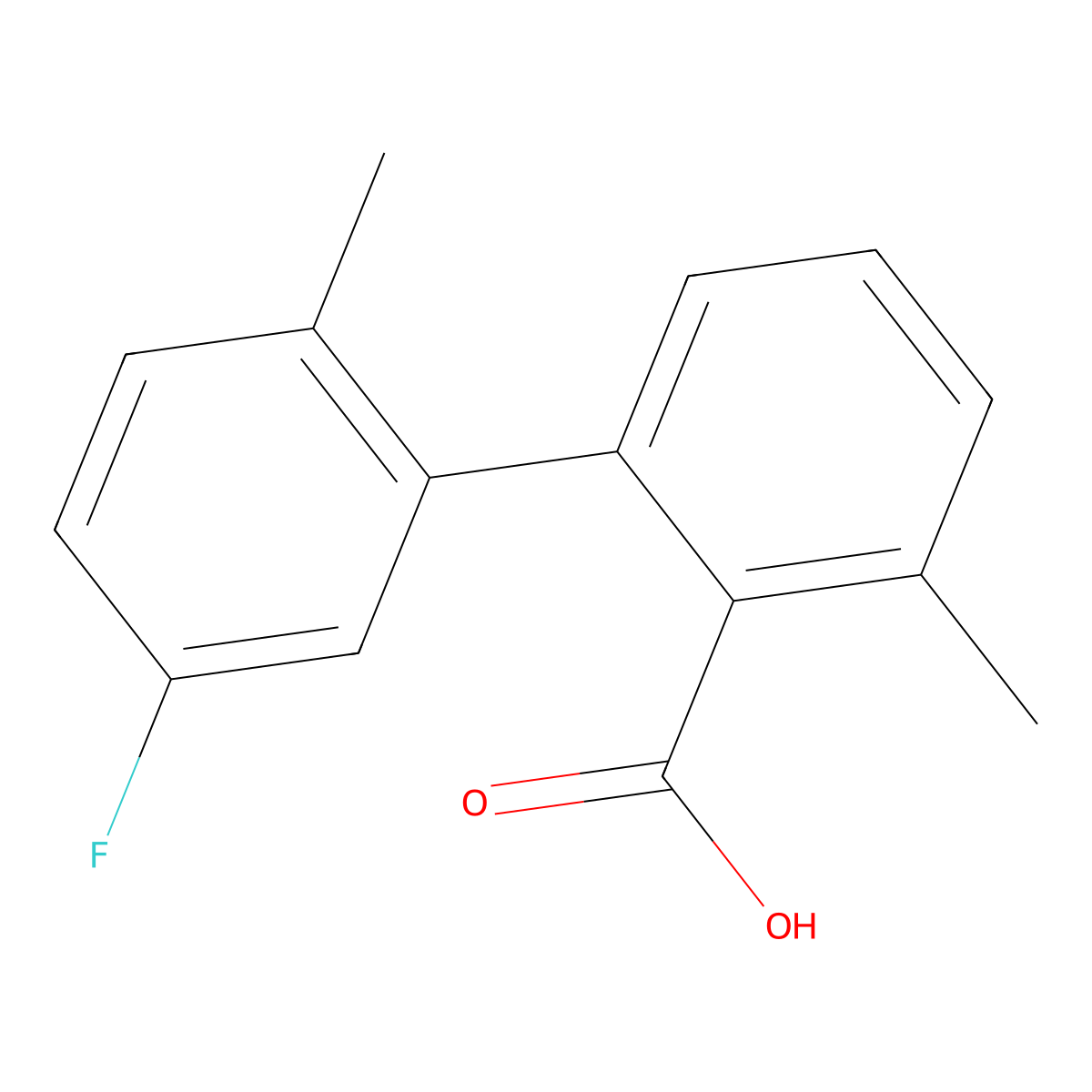 2-(5-Fluoro-2-methylphenyl)-6-methylbenzoic acid molecular structure, CAS 1261904-89-5