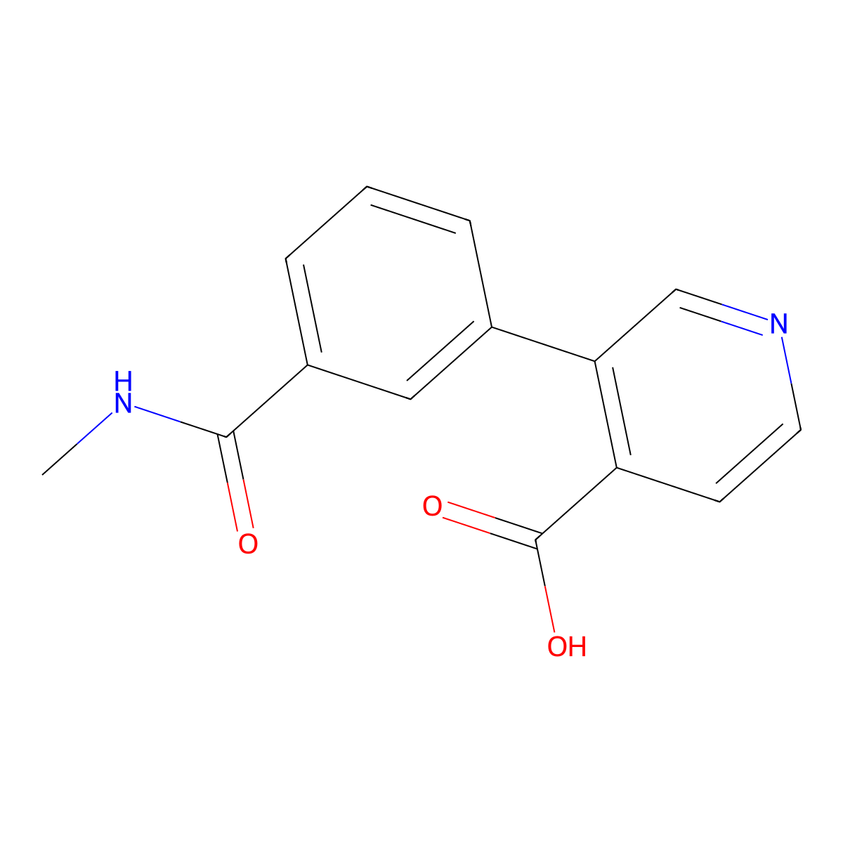 3-[3-(Methylcarbamoyl)phenyl]pyridine-4-carboxylic acid molecular structure, CAS 1261904-92-0