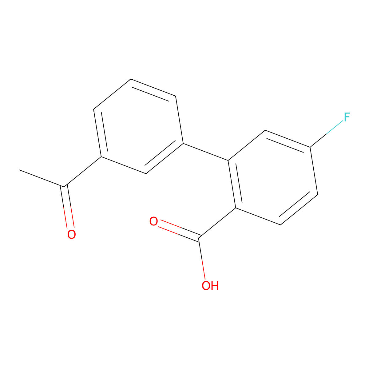 2-(3-Acetylphenyl)-4-fluorobenzoic acid molecular structure, CAS 1261904-93-1