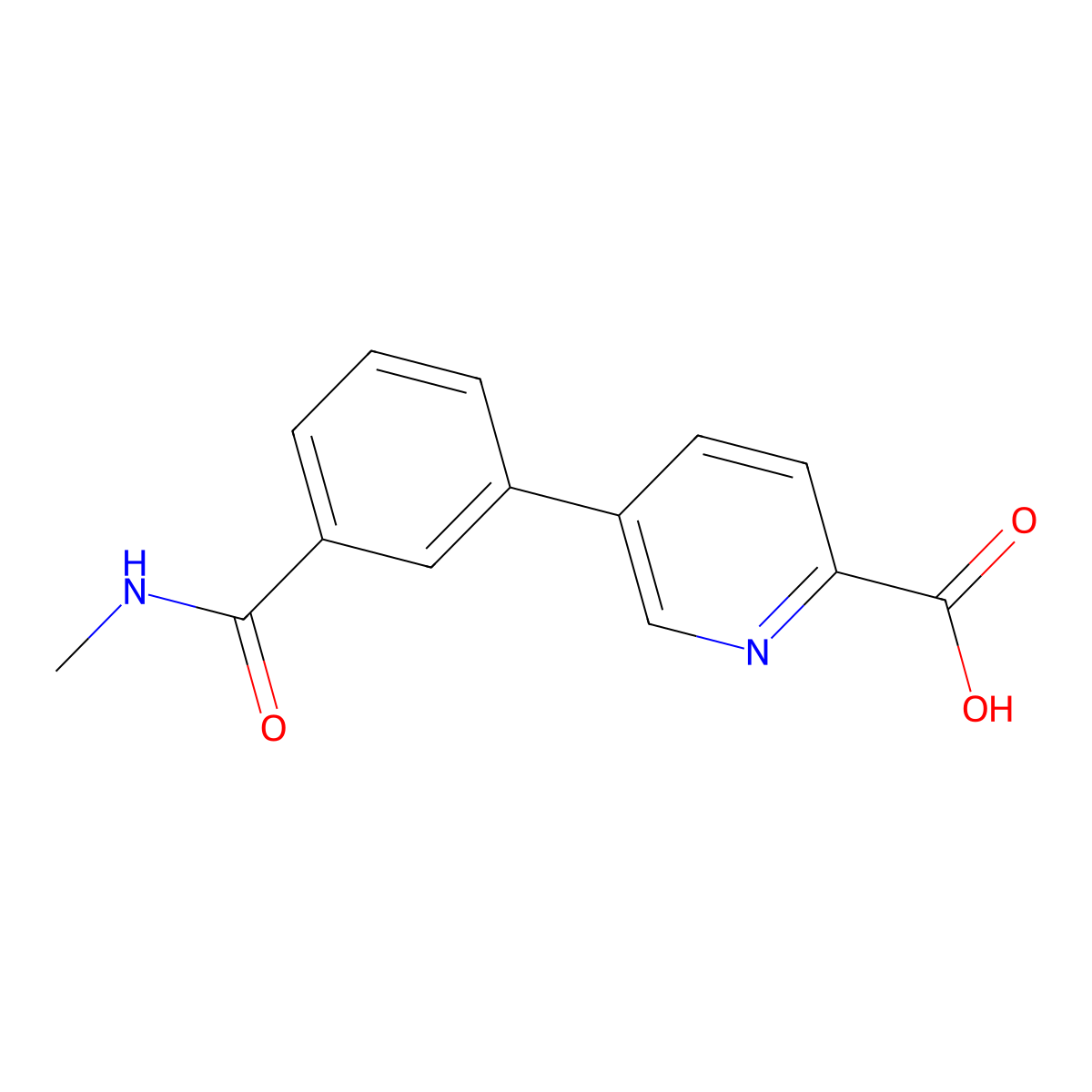 5-[3-(N-Methylaminocarbonyl)phenyl]picolinic acid molecular structure, CAS 1261904-96-4