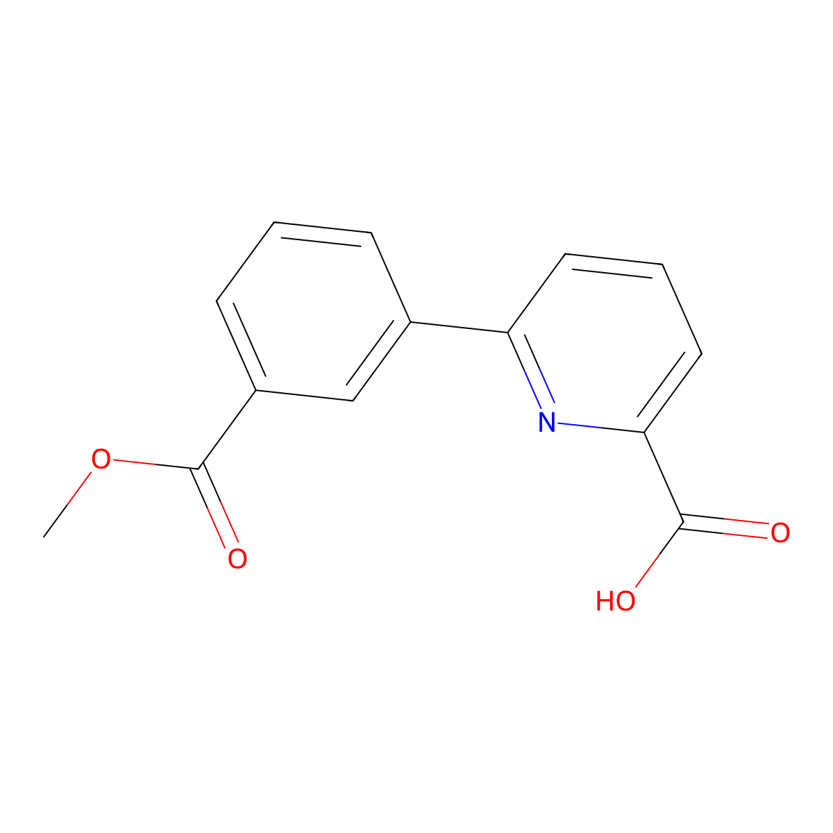 6-(3-Methoxycarbonylphenyl)picolinic acid molecular structure, CAS 1261905-04-7