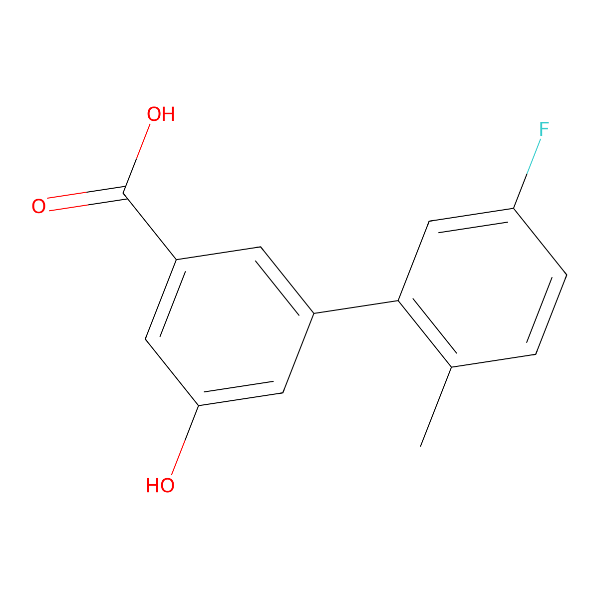 3-(5-Fluoro-2-methylphenyl)-5-hydroxybenzoic acid molecular structure, CAS 1261905-07-0
