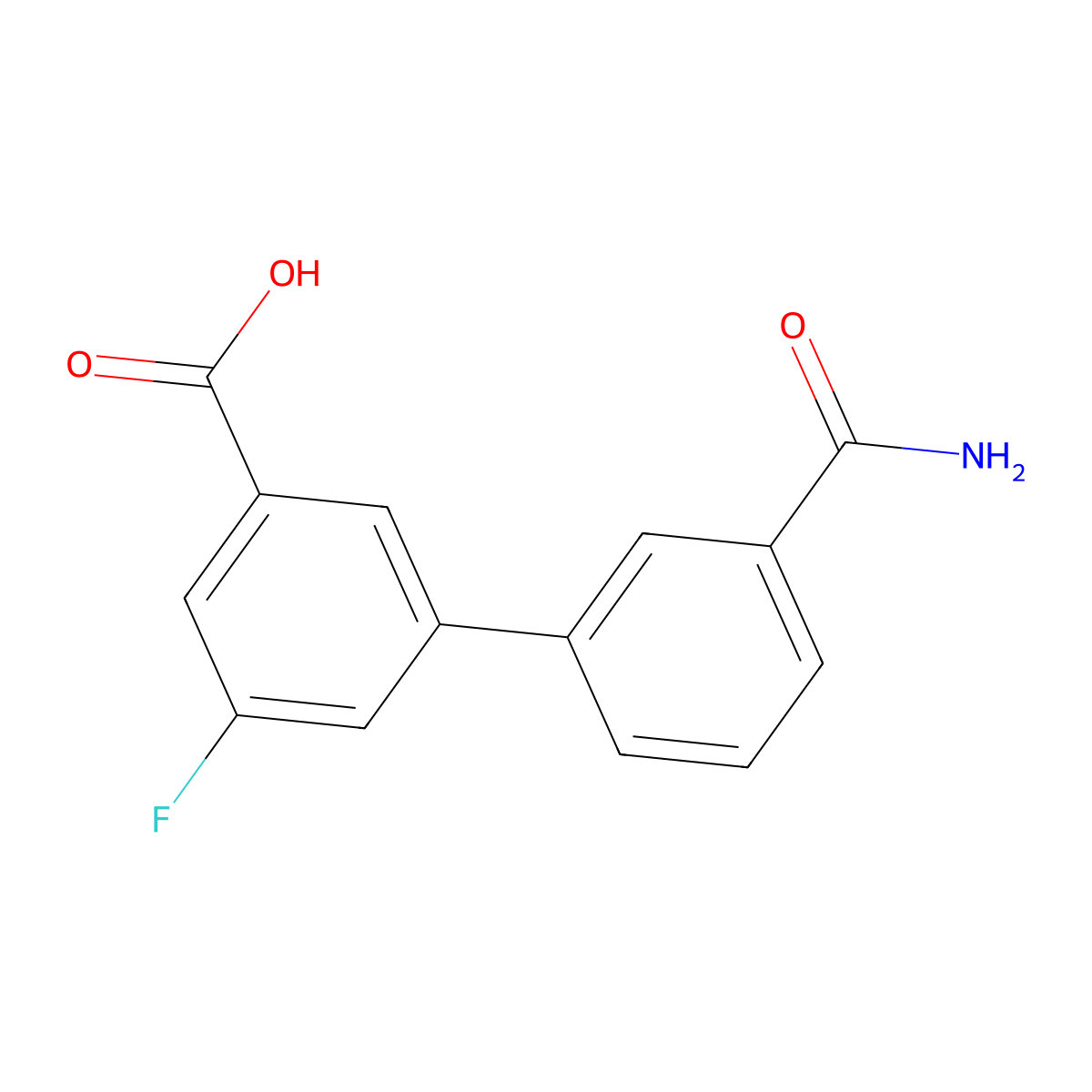 3-(3-Aminocarbonylphenyl)-5-fluorobenzoic acid molecular structure, CAS 1261905-09-2