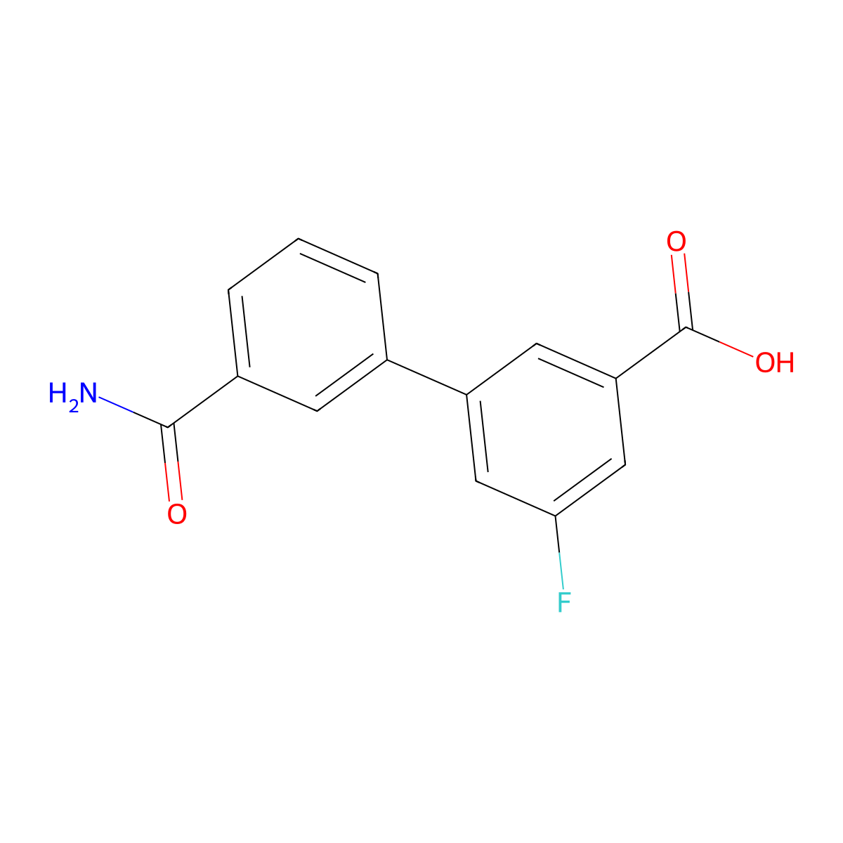 3-(3-Aminocarbonylphenyl)-5-fluorobenzoic acid molecular structure, CAS 1261905-09-2