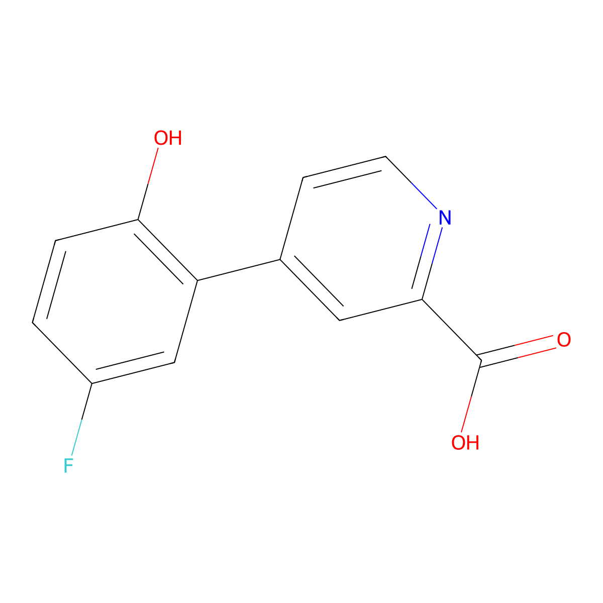 4-(5-Fluoro-2-hydroxyphenyl)picolinic acid molecular structure, CAS 1261905-11-6