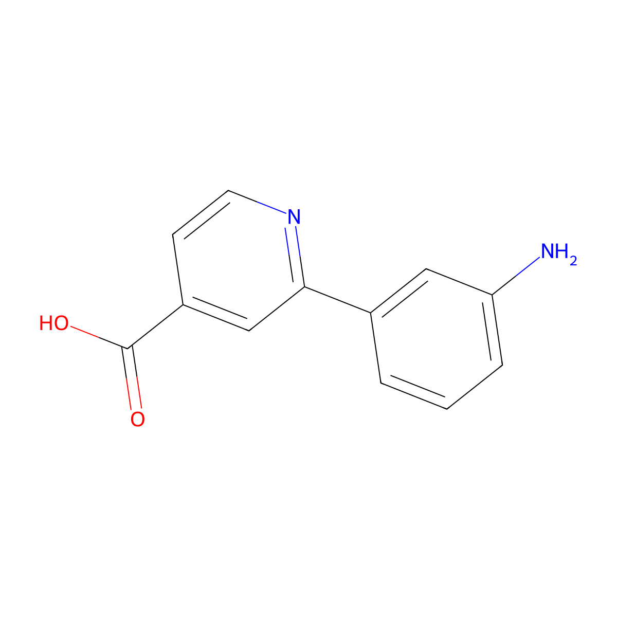 2-(3-Aminophenyl)pyridine-4-carboxylic acid molecular structure, CAS 1261905-13-8