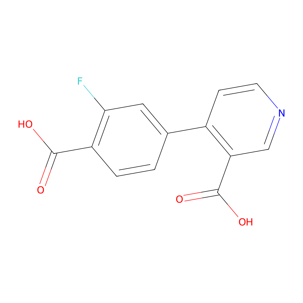 4-(4-Carboxy-3-fluorophenyl)nicotinic acid molecular structure, CAS 1261905-20-7