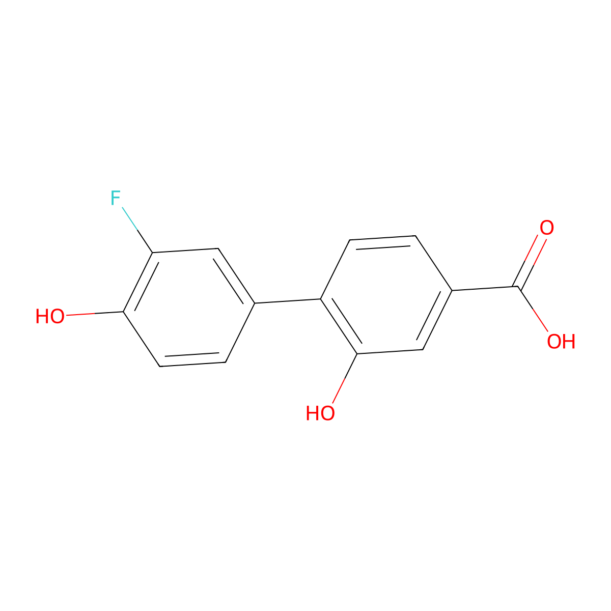 4-(3-Fluoro-4-hydroxyphenyl)-3-hydroxybenzoic acid molecular structure, CAS 1261905-21-8
