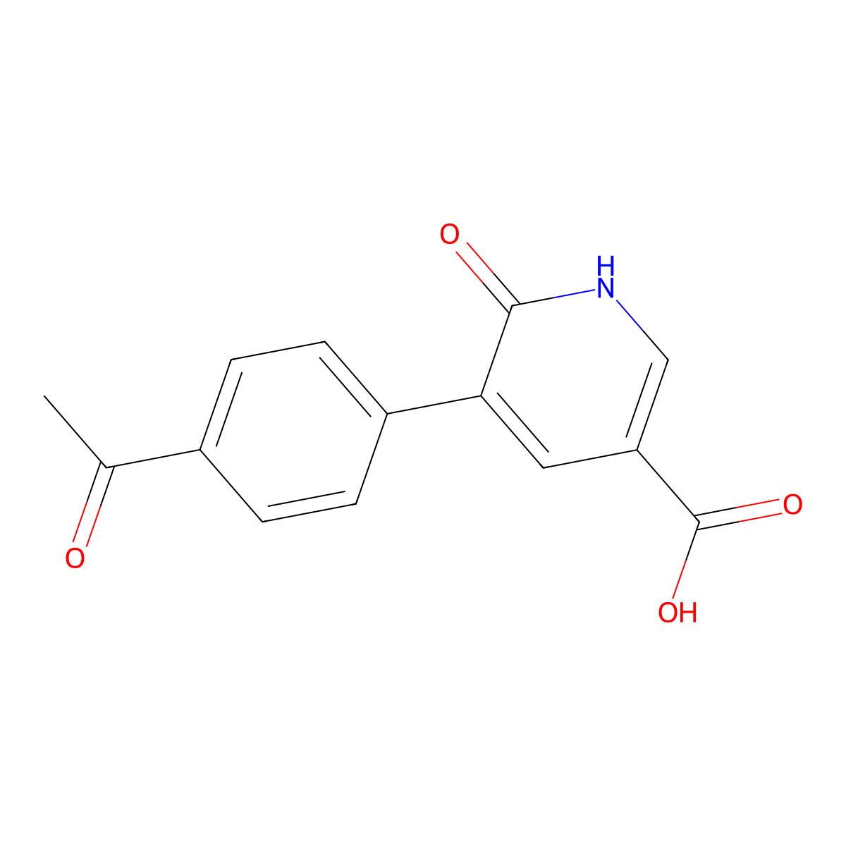 5-(4-Acetylphenyl)-6-hydroxynicotinic acid molecular structure, CAS 1261905-36-5
