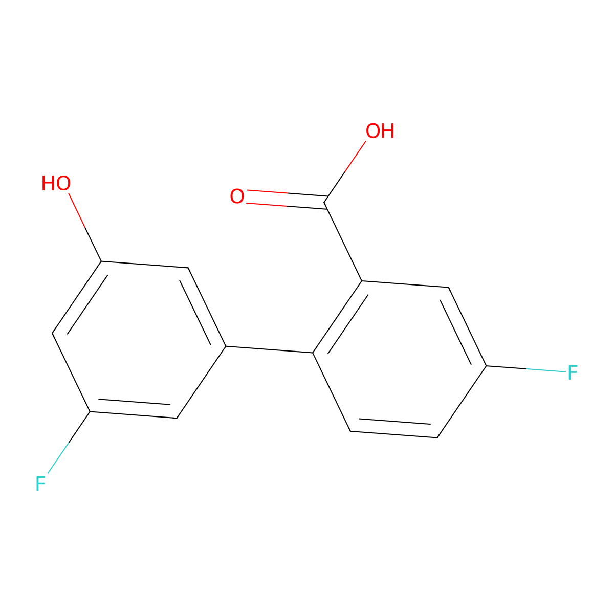 5-Fluoro-2-(3-fluoro-5-hydroxyphenyl)benzoic acid molecular structure, CAS 1261905-38-7