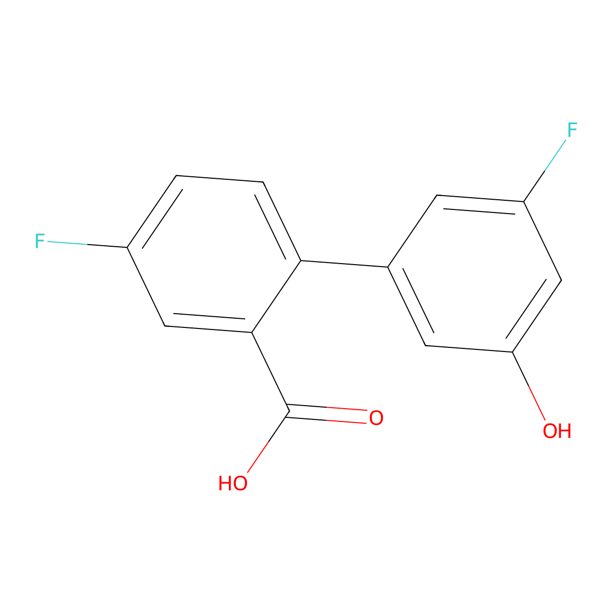 5-Fluoro-2-(3-fluoro-5-hydroxyphenyl)benzoic acid molecular structure, CAS 1261905-38-7