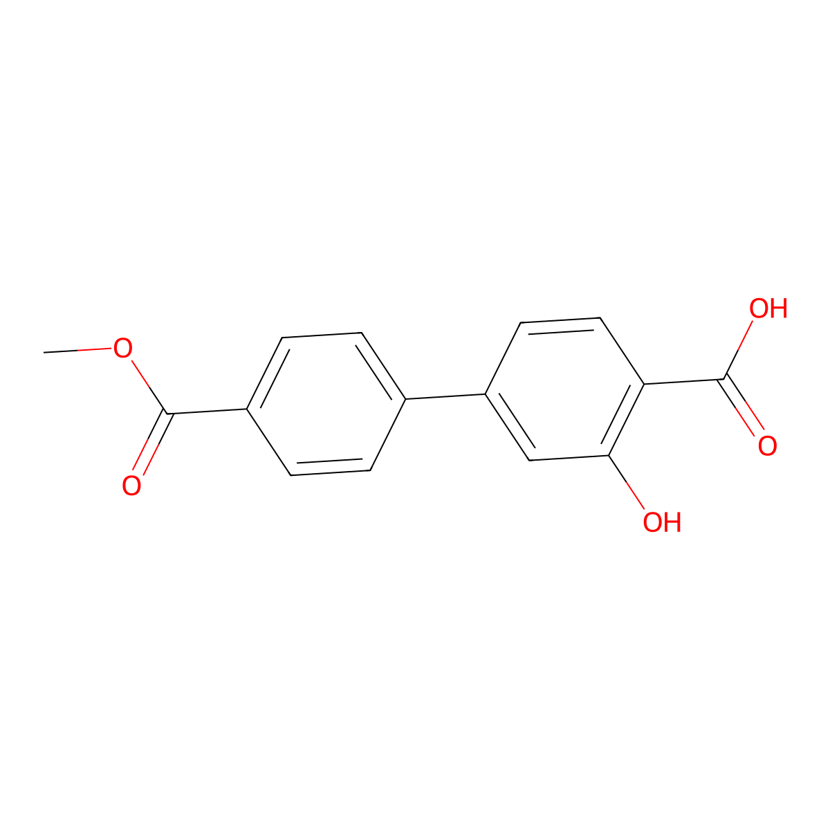 2-Hydroxy-4-(4-methoxycarbonylphenyl)benzoic acid molecular structure, CAS 1261905-41-2