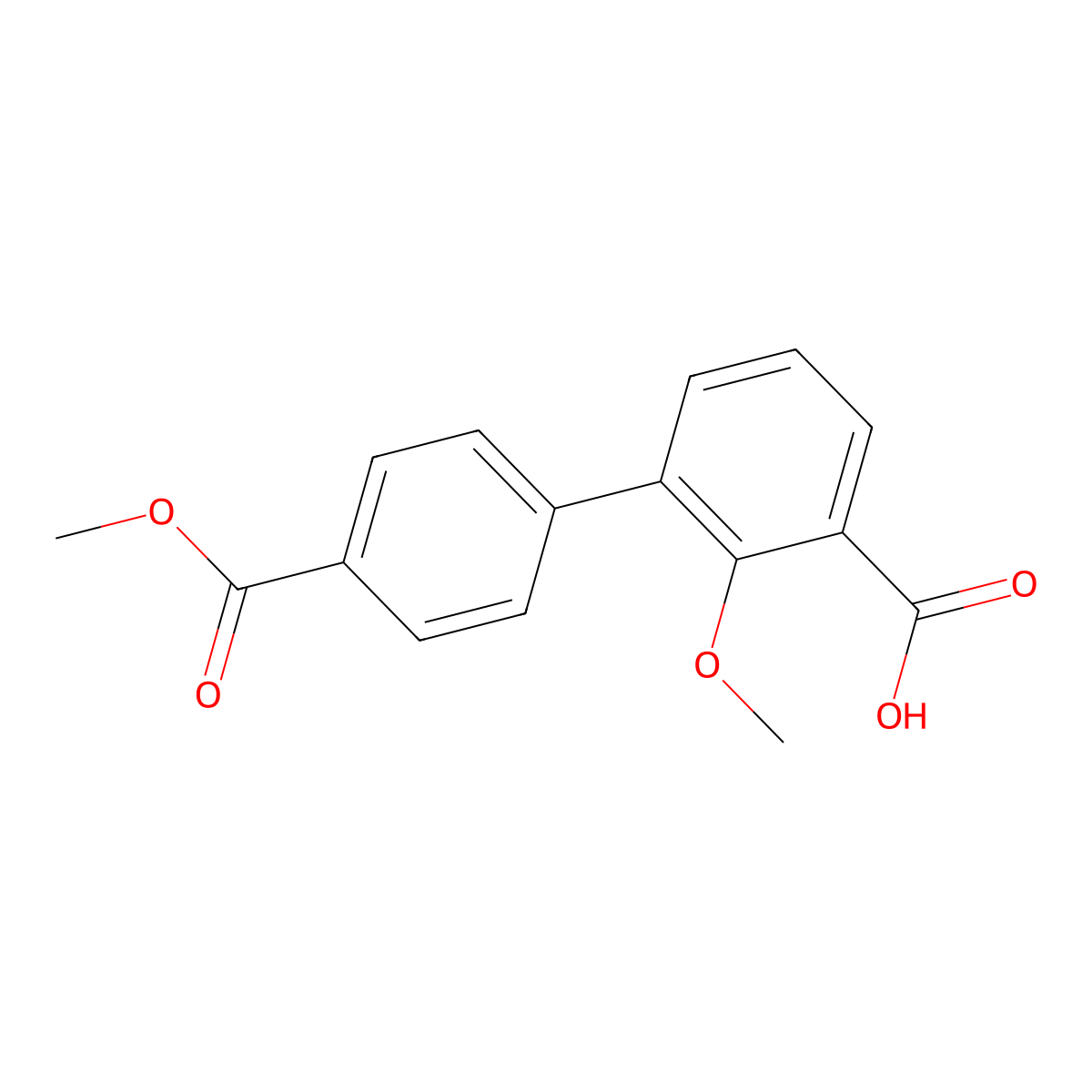 3-(4-Methoxycarbonylphenyl)-2-methoxybenzoic acid molecular structure, CAS 1261905-48-9