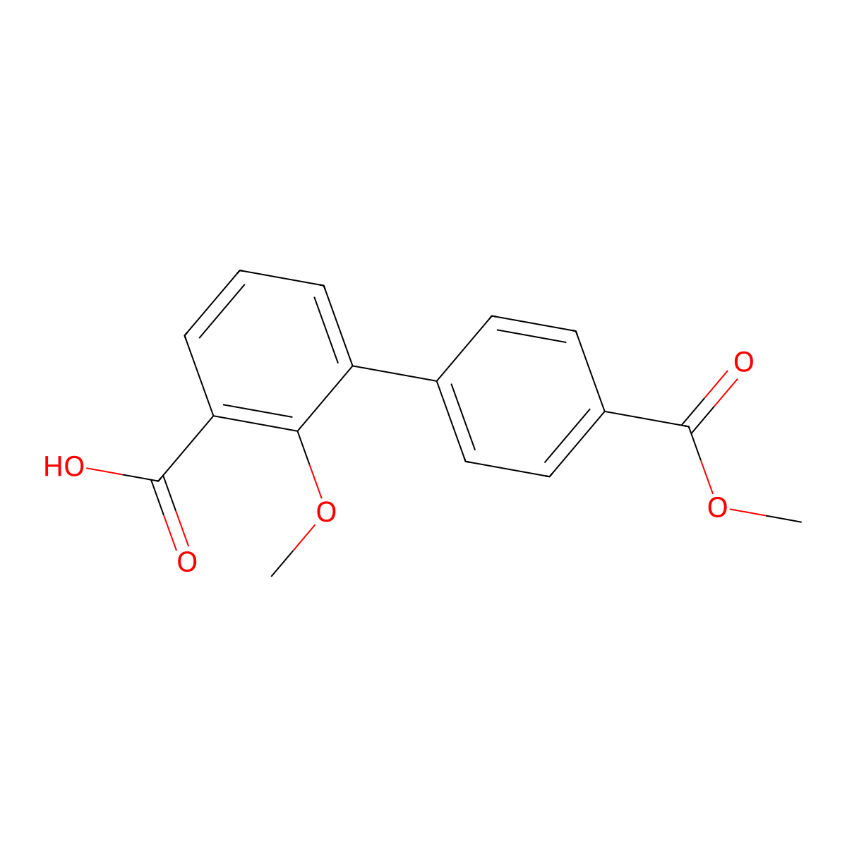 3-(4-Methoxycarbonylphenyl)-2-methoxybenzoic acid molecular structure, CAS 1261905-48-9