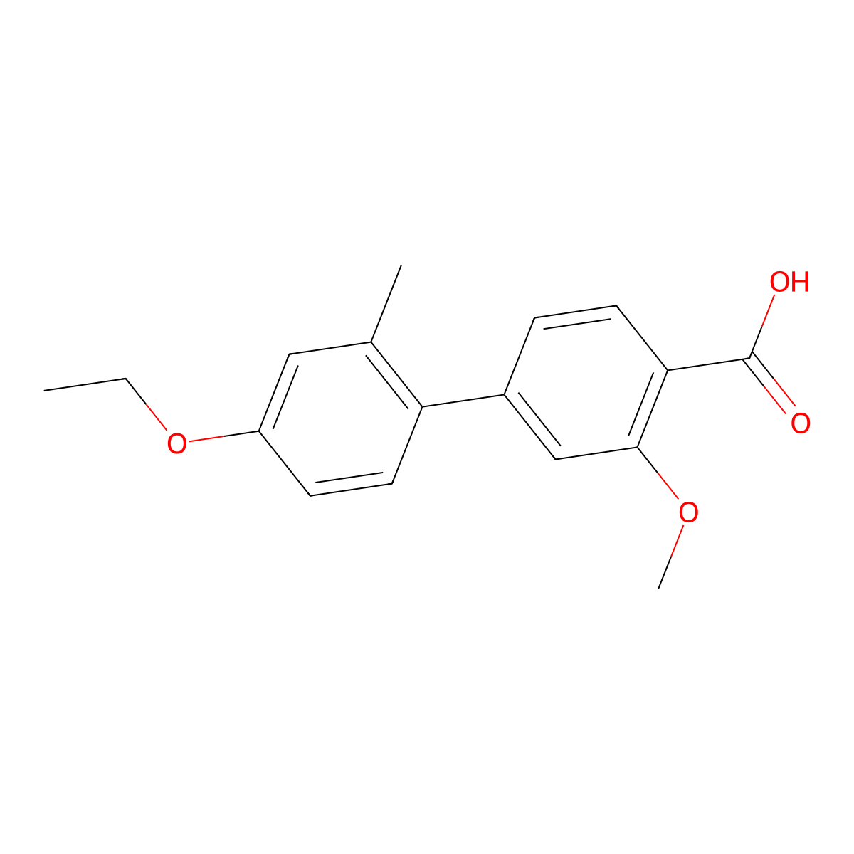 4-(4-Ethoxy-2-methylphenyl)-2-methoxybenzoic acid molecular structure, CAS 1261905-52-5