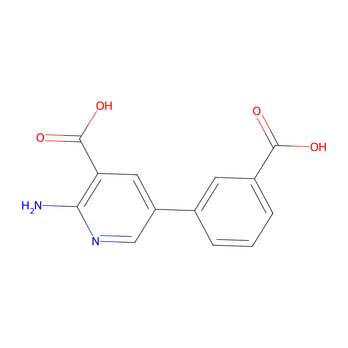 2-Amino-5-(3-carboxyphenyl)pyridine-3-carboxylic acid molecular structure, CAS 1261905-55-8