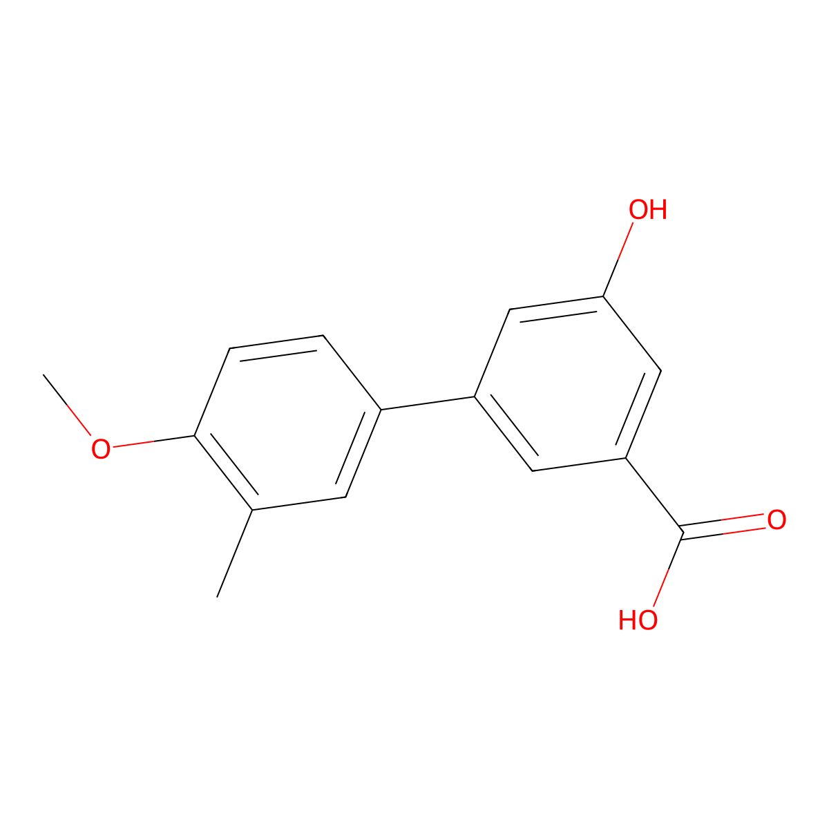 5-Hydroxy-3-(4-methoxy-3-methylphenyl)benzoic acid molecular structure, CAS 1261905-61-6