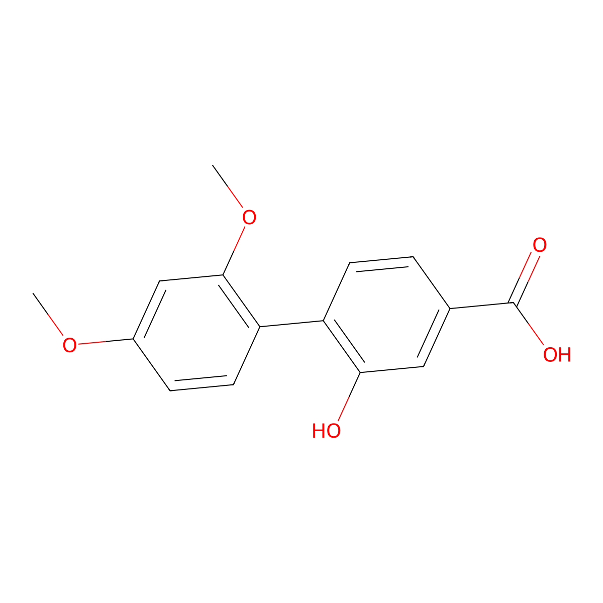 4-(2,4-Dimethoxyphenyl)-3-hydroxybenzoic acid molecular structure, CAS 1261905-72-9