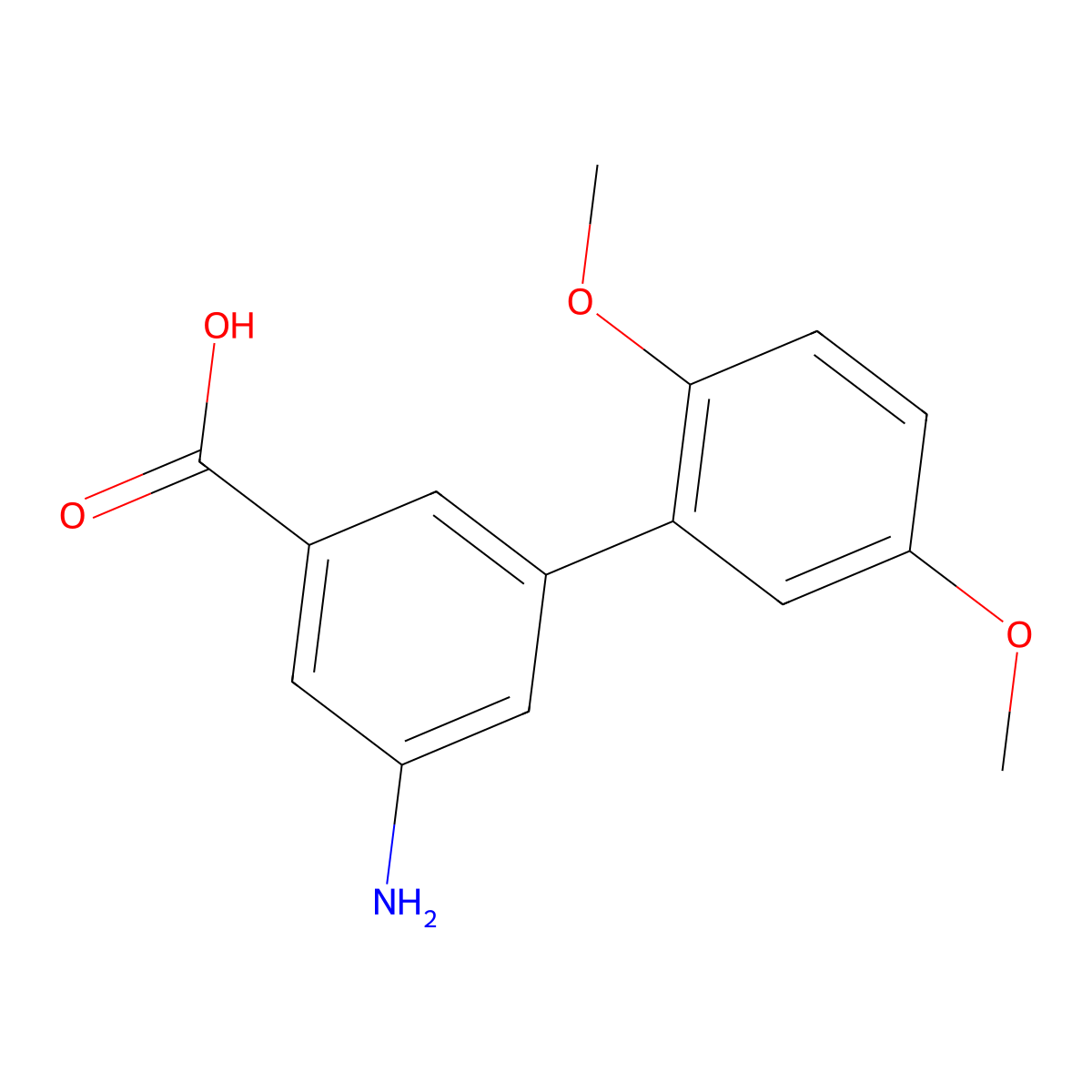 3-Amino-5-(2,5-dimethoxyphenyl)benzoic acid molecular structure, CAS 1261905-78-5