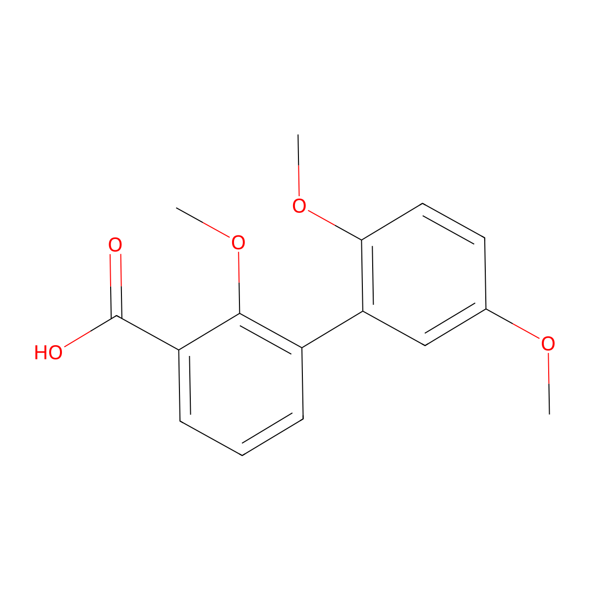 3-(2,5-Dimethoxyphenyl)-2-methoxybenzoic acid molecular structure, CAS 1261905-80-9