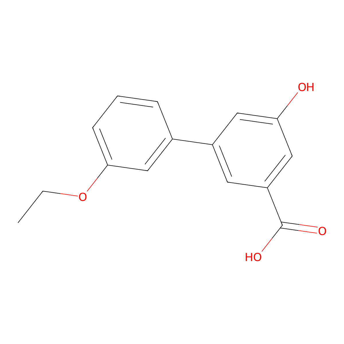3-(3-Ethoxyphenyl)-5-hydroxybenzoic acid molecular structure, CAS 1261905-88-7