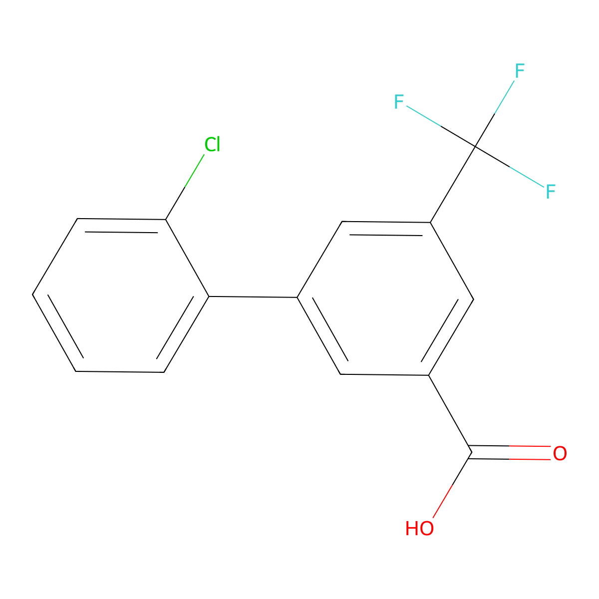 3-(2-Chlorophenyl)-5-trifluoromethylbenzoic acid molecular structure, CAS 1261905-93-4