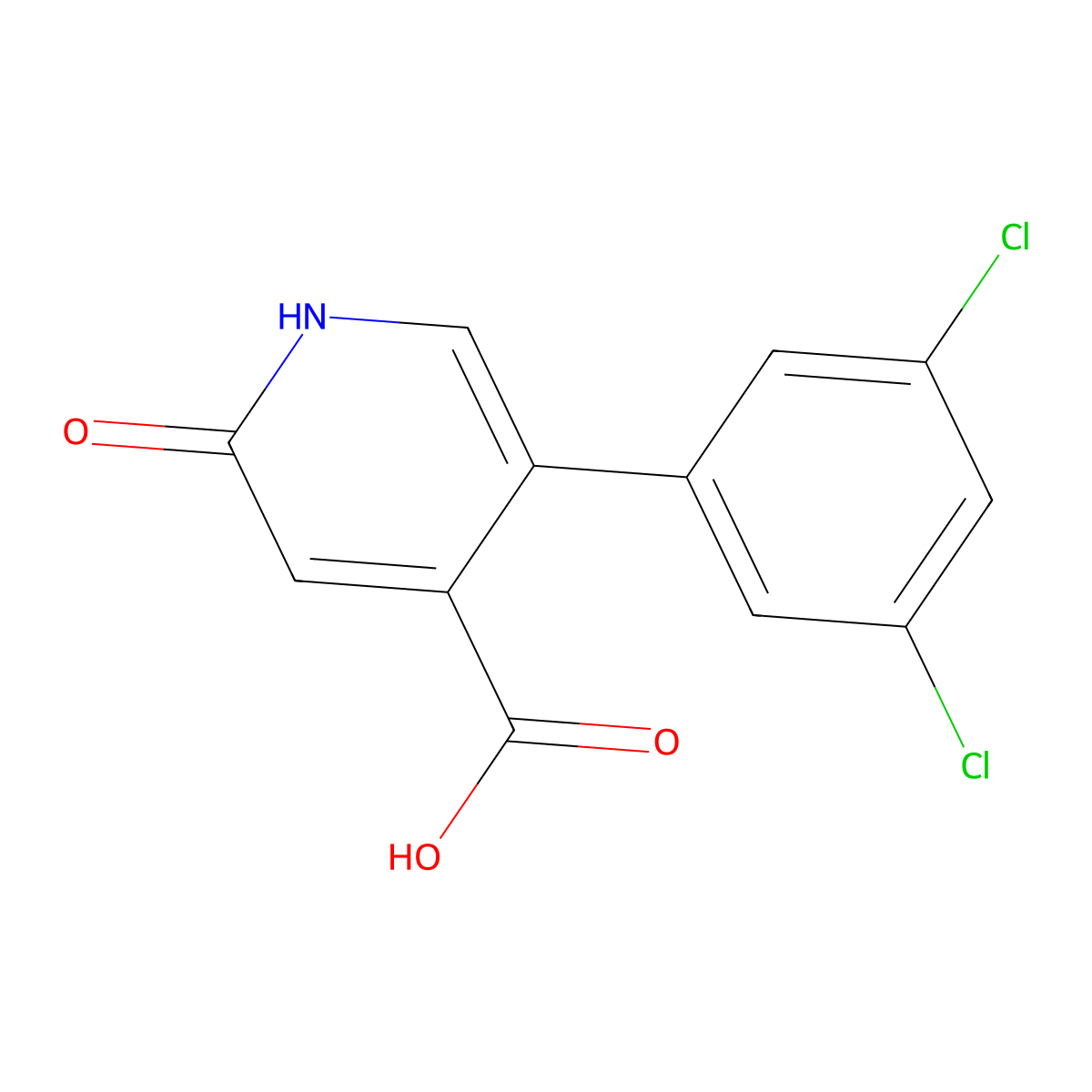 5-(3,5-Dichlorophenyl)-2-hydroxyisonicotinic acid molecular structure, CAS 1261905-95-6