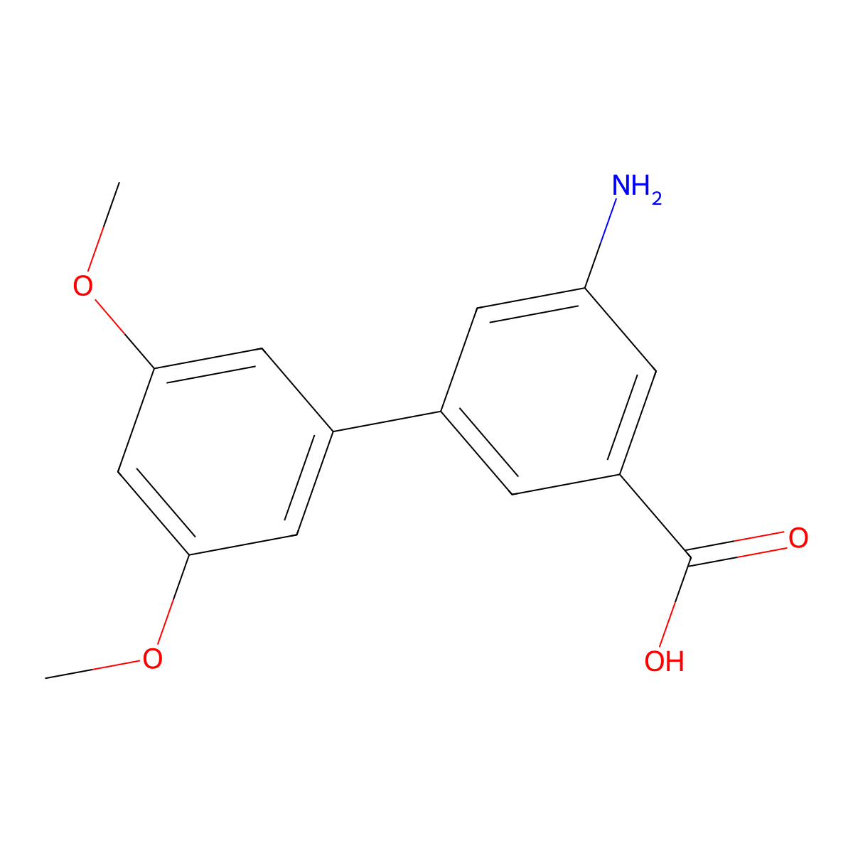 3-Amino-5-(3,5-dimethoxyphenyl)benzoic acid molecular structure, CAS 1261905-98-9