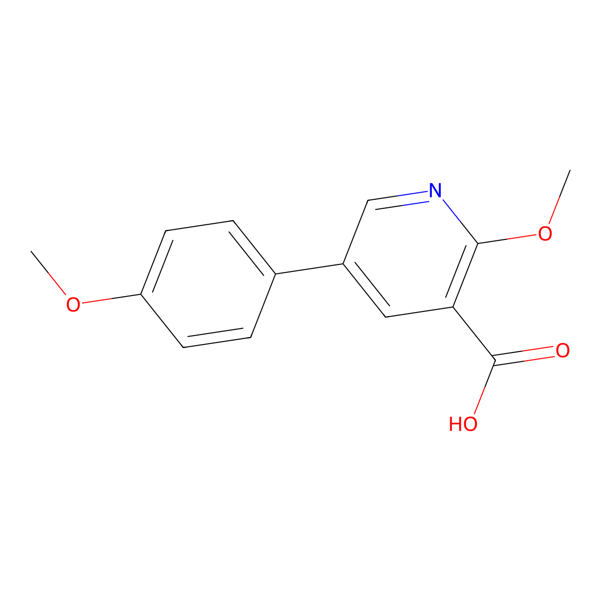 2-Methoxy-5-(4-methoxyphenyl)nicotinic acid molecular structure, CAS 1261906-00-6