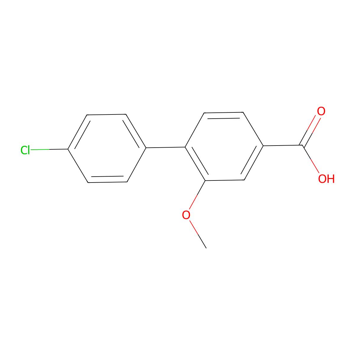 4-(4-Chlorophenyl)-3-methoxybenzoic acid molecular structure, CAS 1261906-03-9