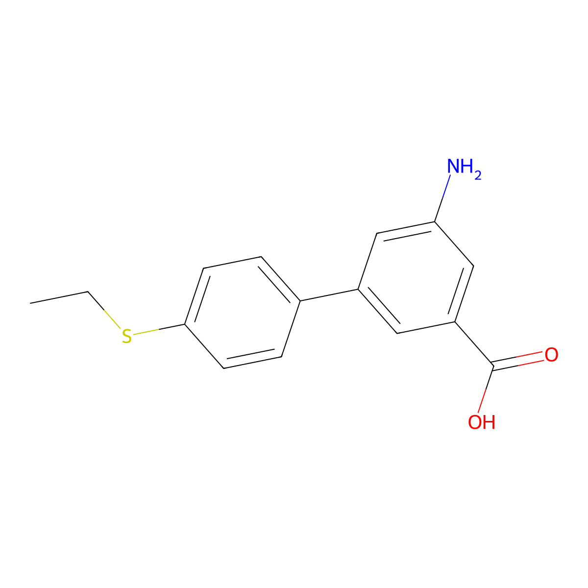 3-Amino-5-(4-ethylthiophenyl)benzoic acid molecular structure, CAS 1261906-05-1