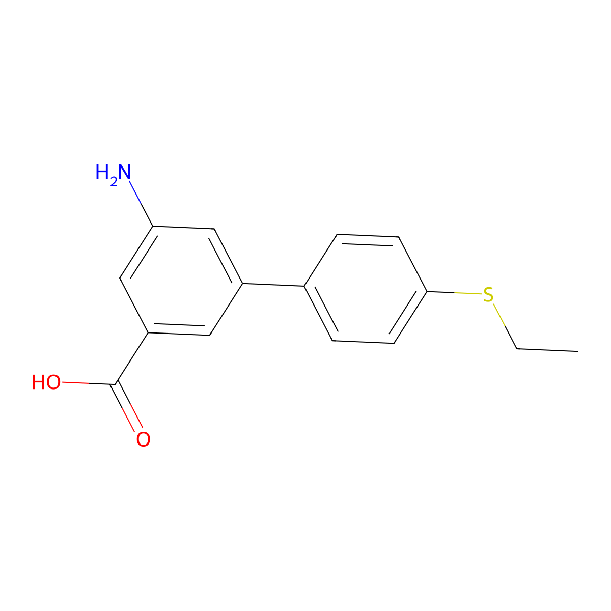 3-Amino-5-(4-ethylthiophenyl)benzoic acid molecular structure, CAS 1261906-05-1