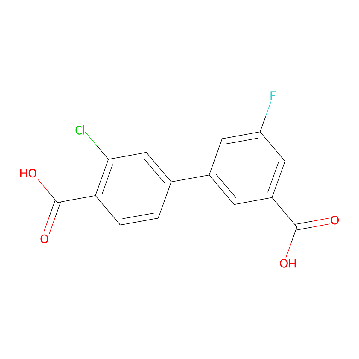4-(3-Carboxy-5-fluorophenyl)-2-chlorobenzoic acid molecular structure, CAS 1261906-07-3