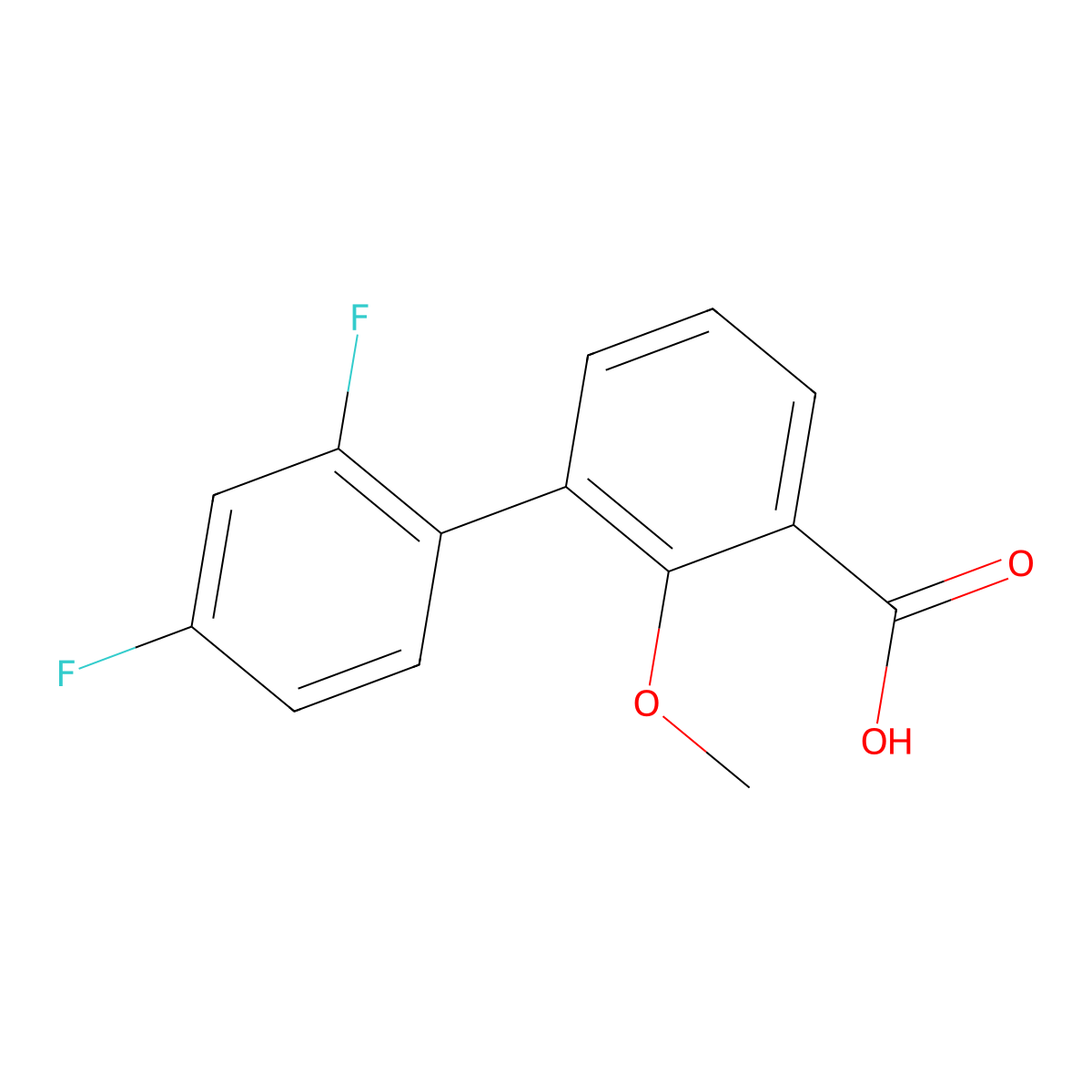 3-(2,4-Difluorophenyl)-2-methoxybenzoic acid molecular structure, CAS 1261906-08-4