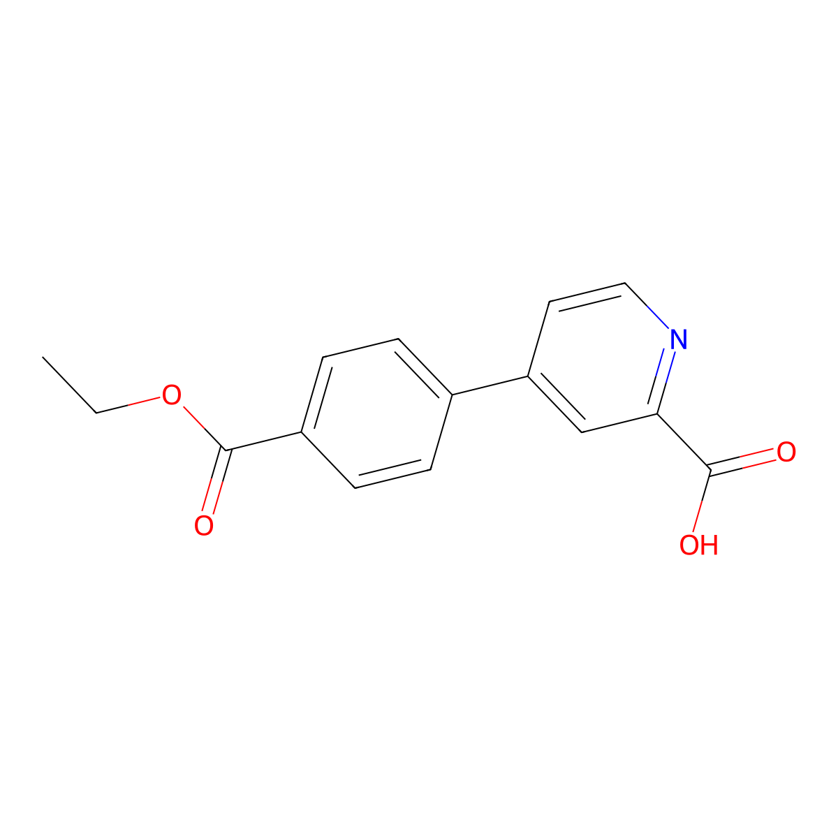 4-(4-Ethoxycarbonylphenyl)picolinic acid molecular structure, CAS 1261906-09-5