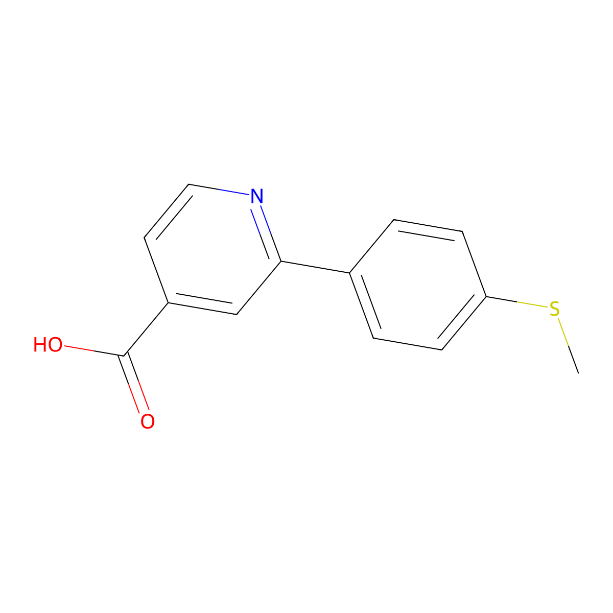 2-(4-(Methylthio)phenyl)isonicotinic acid molecular structure, CAS 1261906-11-9