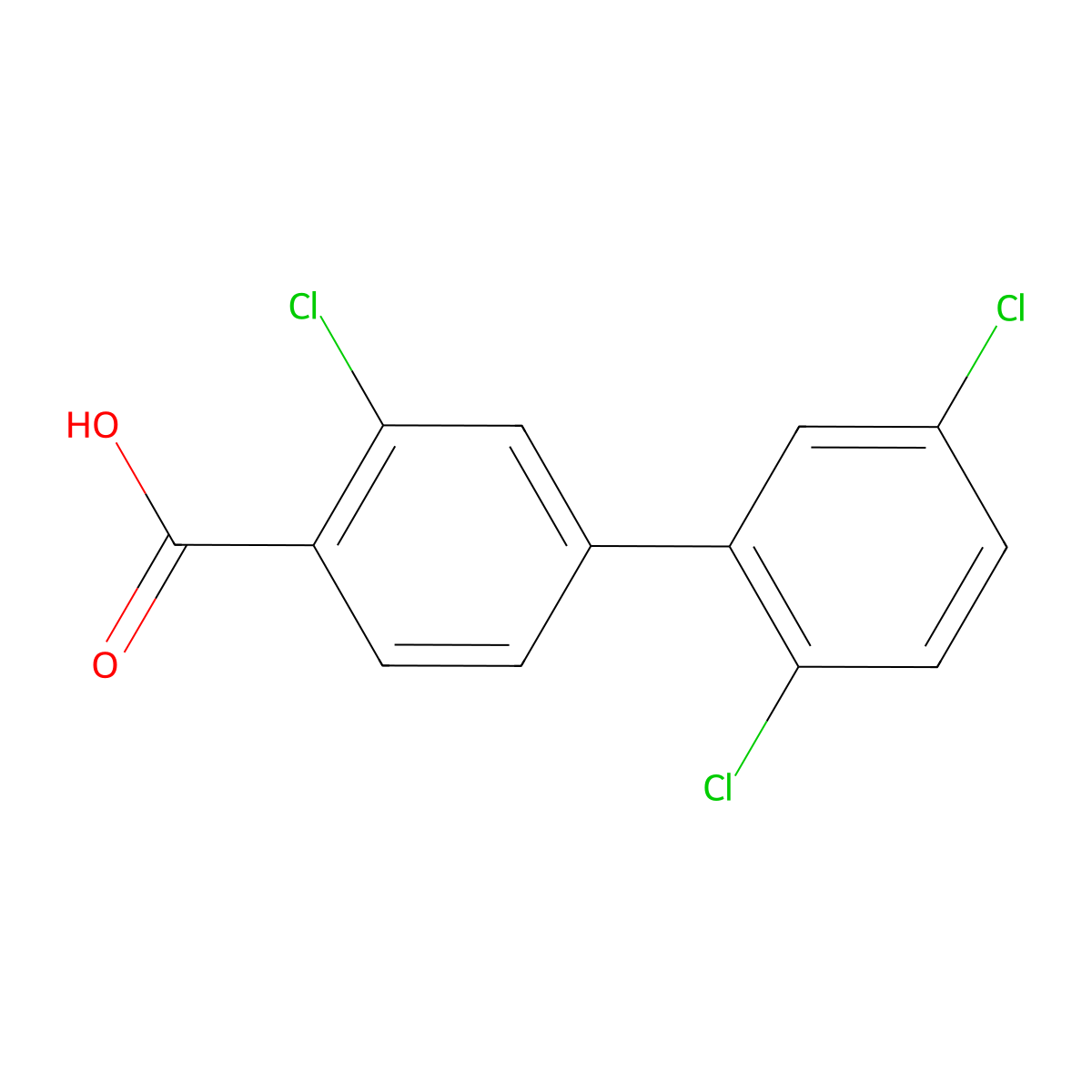 2-Chloro-4-(2,5-dichlorophenyl)benzoic acid molecular structure, CAS 1261906-13-1