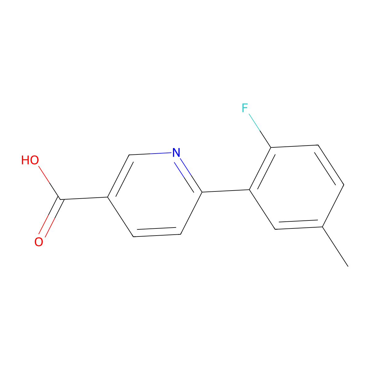 6-(2-Fluoro-5-methylphenyl)nicotinic acid molecular structure, CAS 1261906-15-3