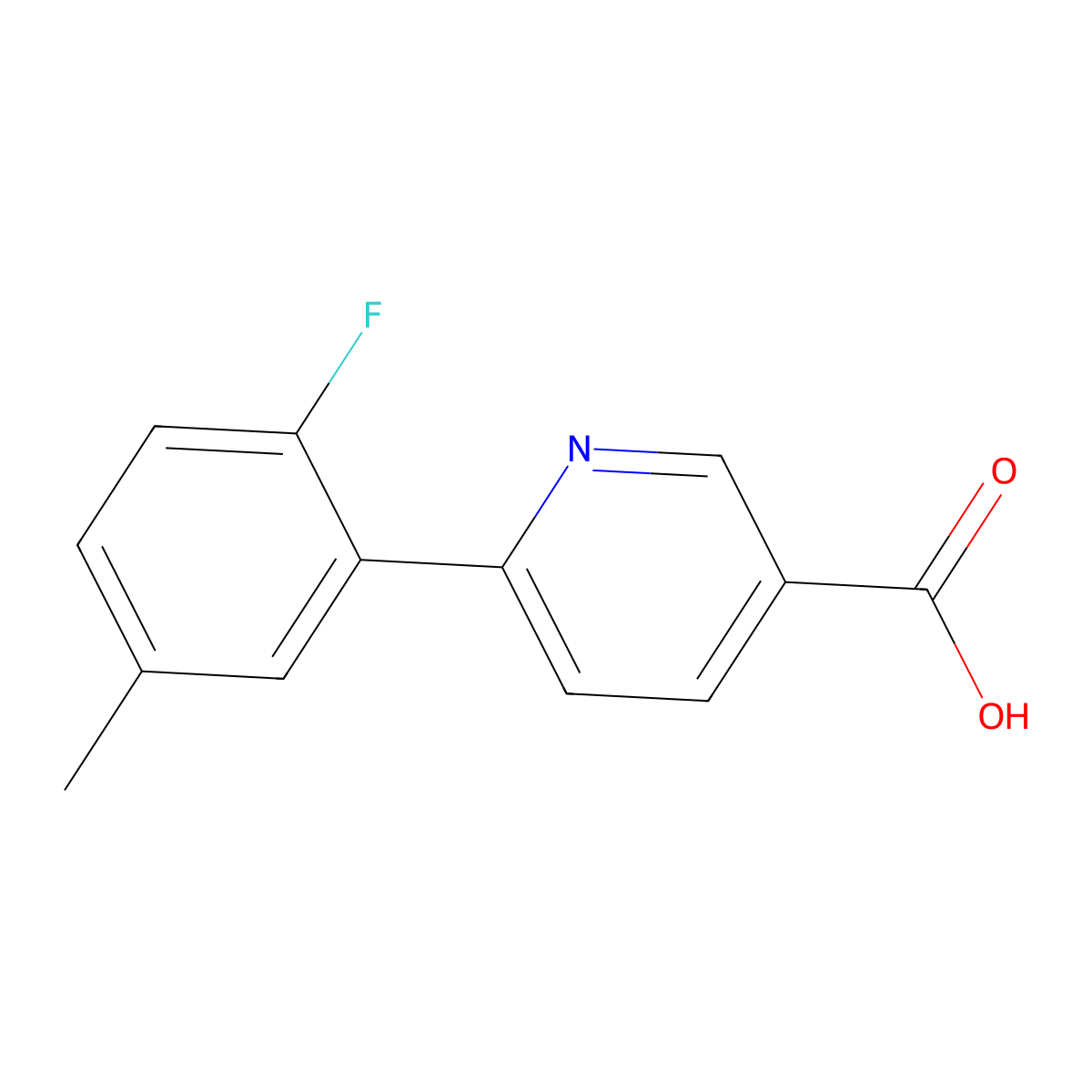 6-(2-Fluoro-5-methylphenyl)nicotinic acid molecular structure, CAS 1261906-15-3