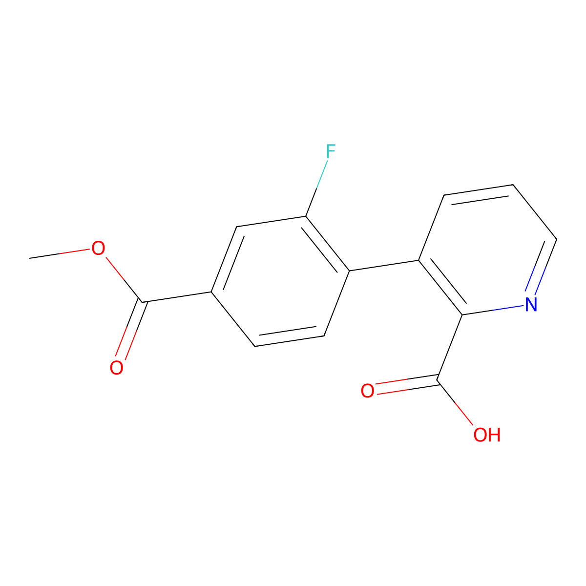 3-(2-Fluoro-4-methoxycarbonylphenyl)picolinic acid molecular structure, CAS 1261906-16-4