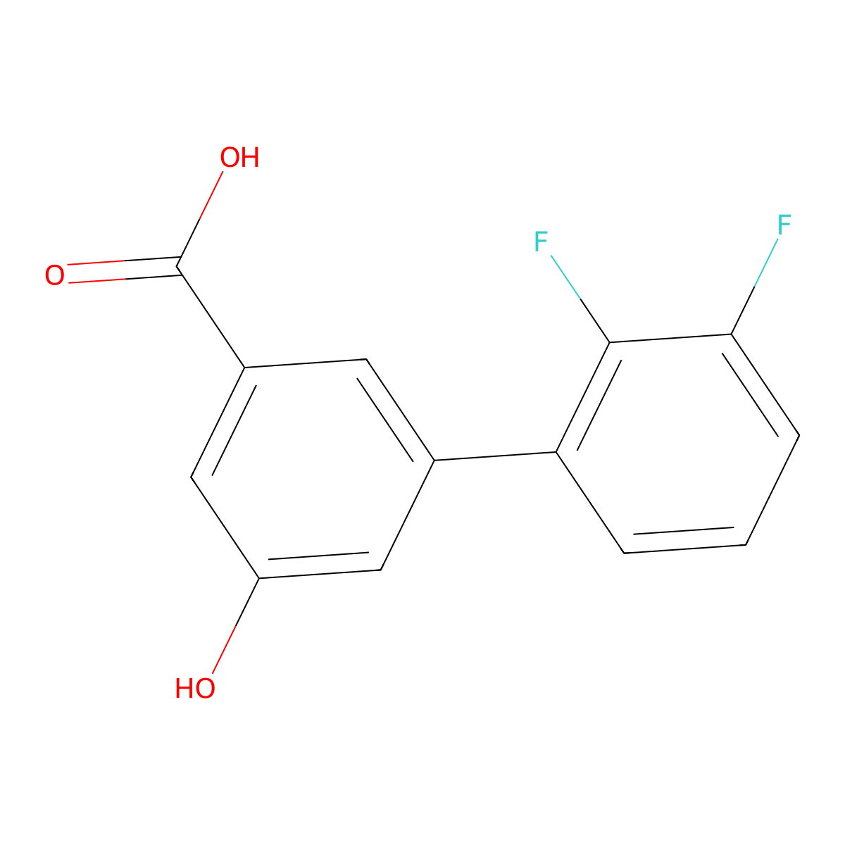 3-(2,3-Difluorophenyl)-5-hydroxybenzoic acid molecular structure, CAS 1261906-26-6