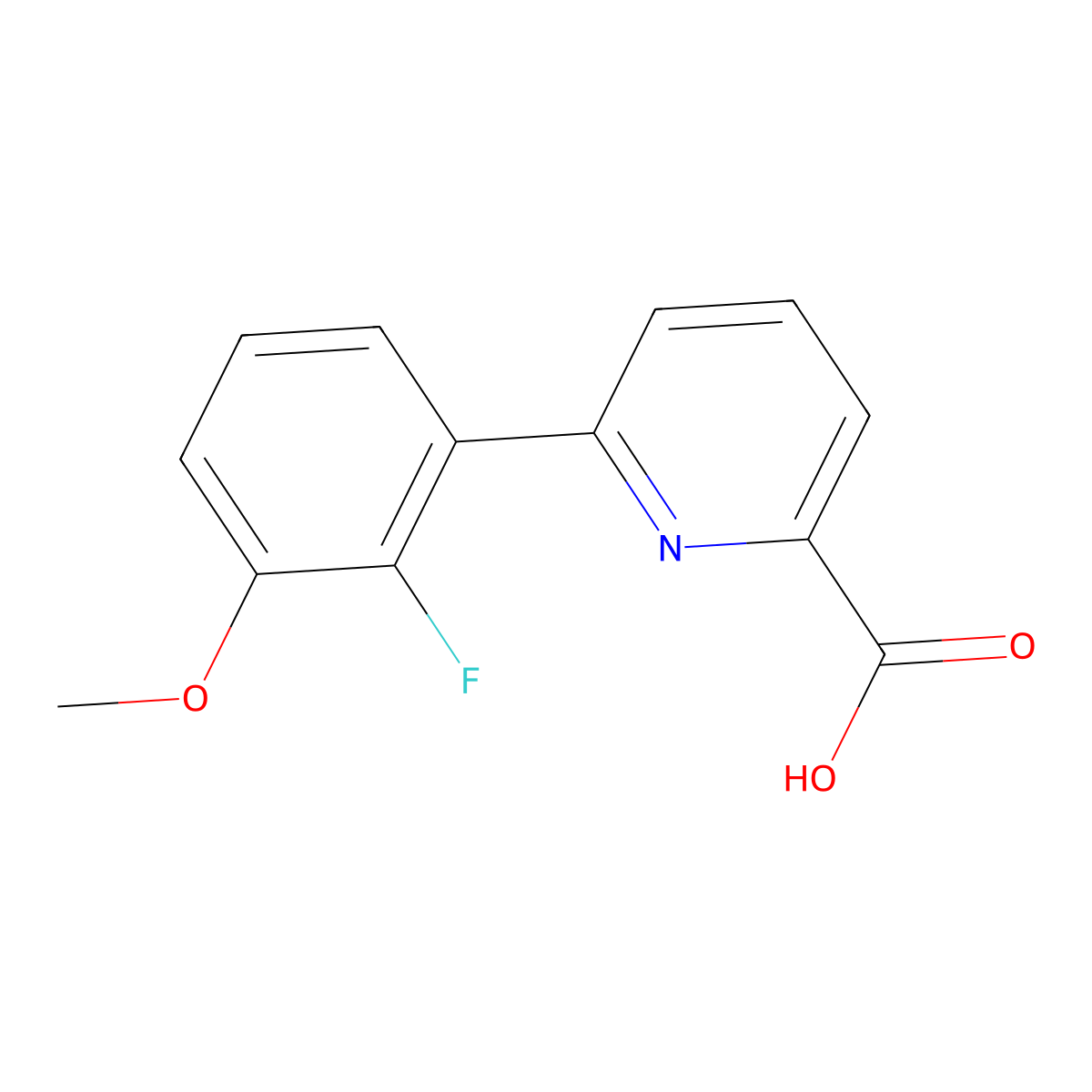 6-(2-Fluoro-3-methoxyphenyl)picolinic acid molecular structure, CAS 1261906-33-5