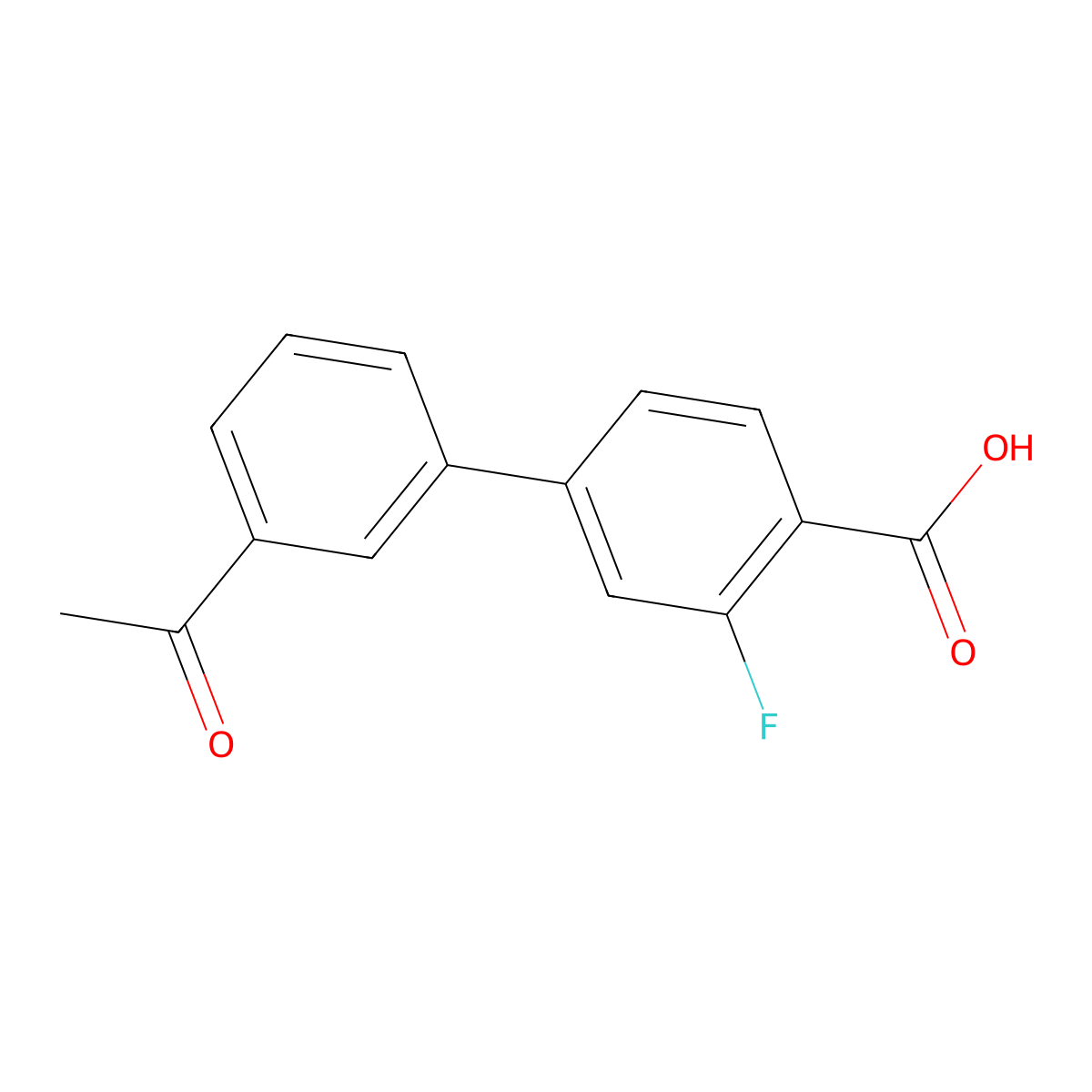 4-(3-Acetylphenyl)-2-fluorobenzoic acid molecular structure, CAS 1261906-36-8
