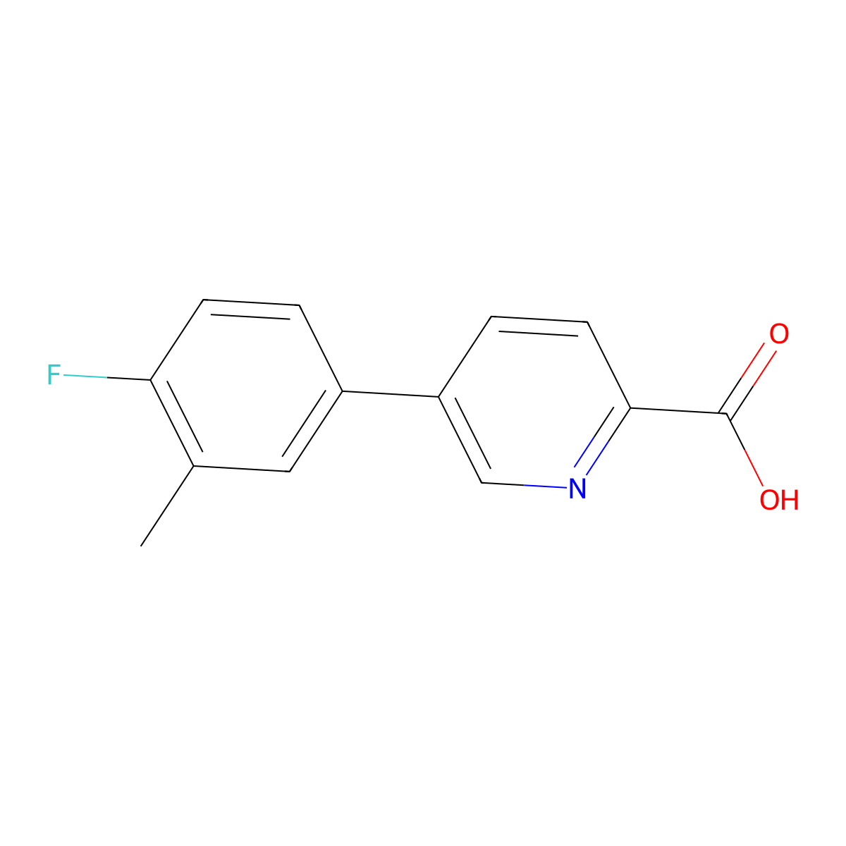 5-(4-Fluoro-3-methylphenyl)picolinic acid molecular structure, CAS 1261906-39-1