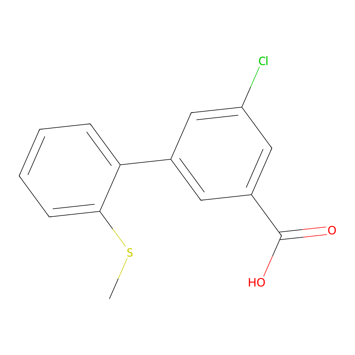5-Chloro-3-(2-methylthiophenyl)benzoic acid molecular structure, CAS 1261906-40-4